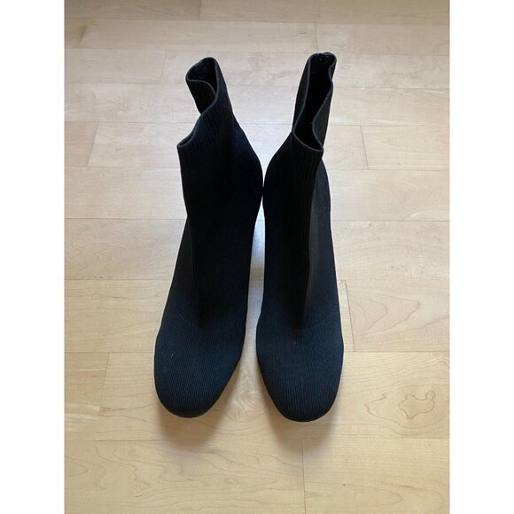 MIA "Erika" BNWT block heel knit sock ankle Boot Womens Size 10 black NEW - Picture 2 of 10